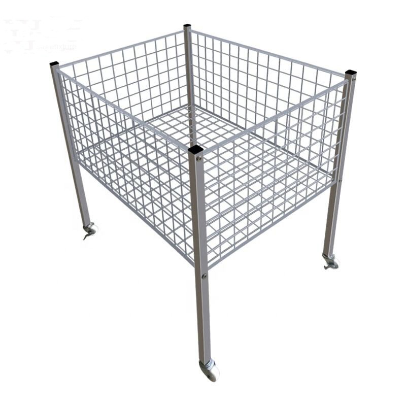 Rolling Retail Solid Chrome Metal Dump bins