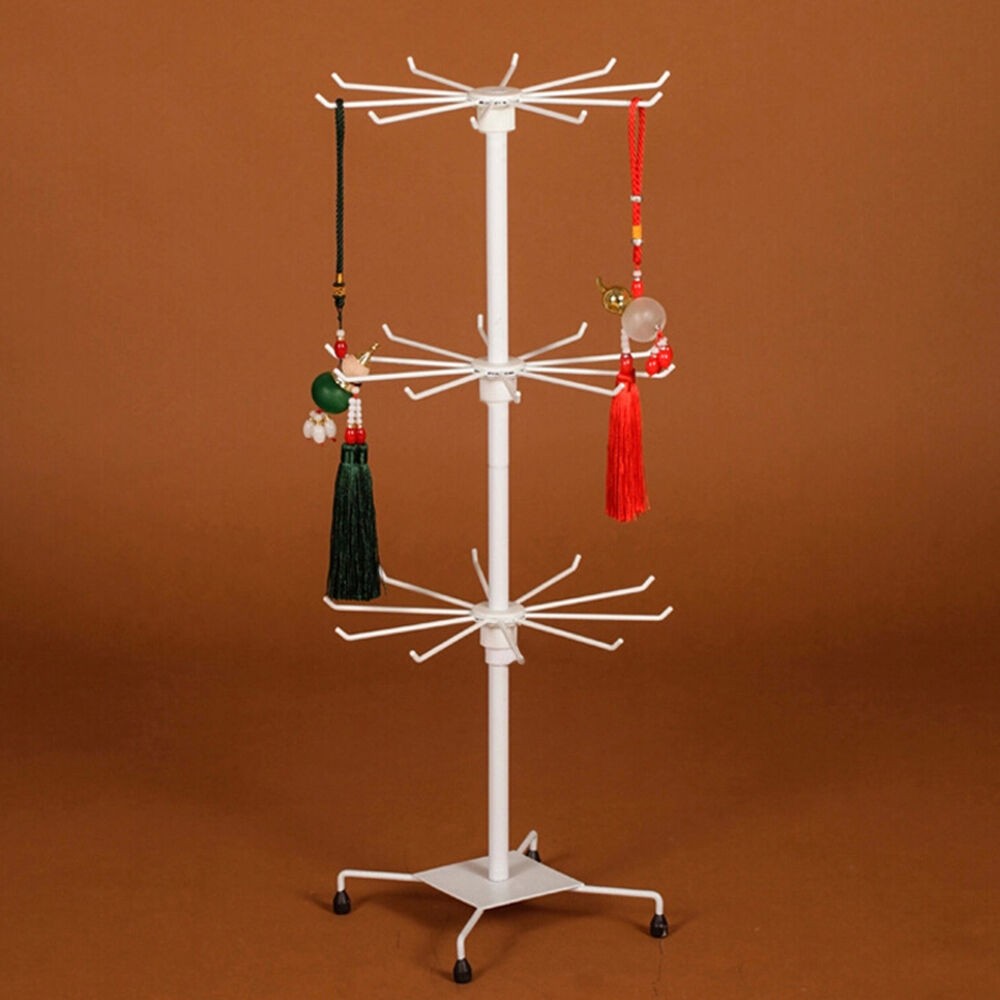 Counter keyring display stand,3-Tier Revolving Jewelry Display