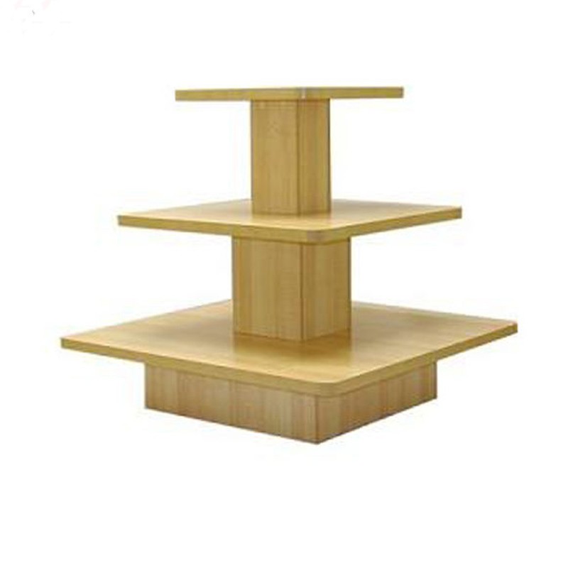 Custom Modern wooden tiered display table for clothing