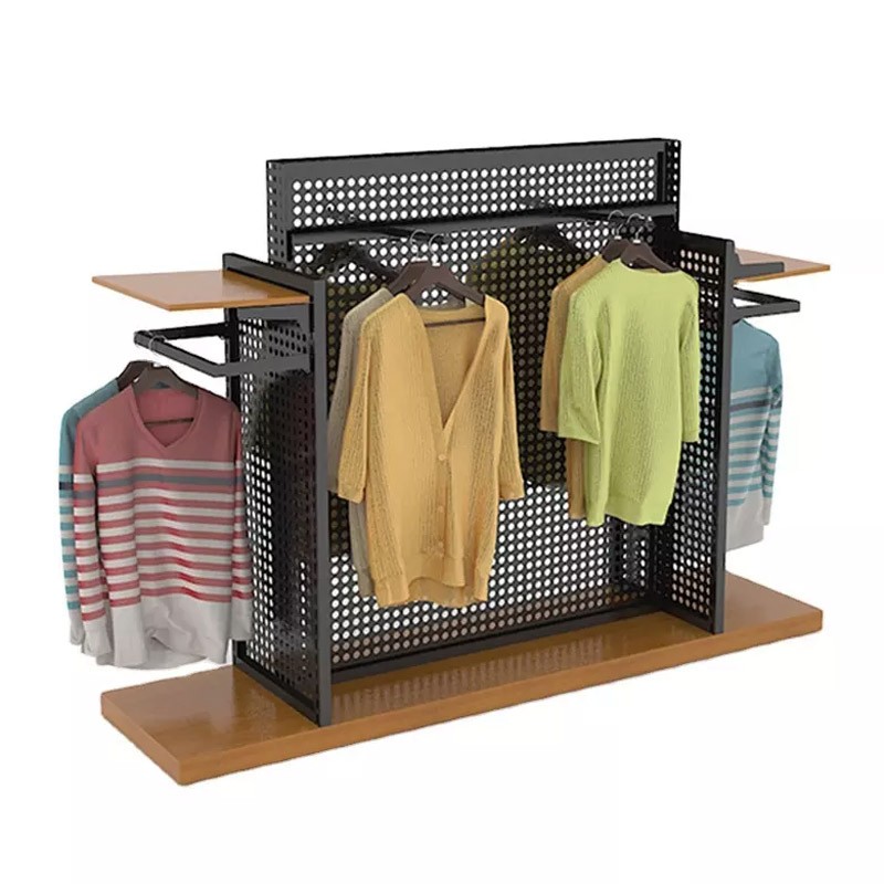 Freestanding pegboard clothing display