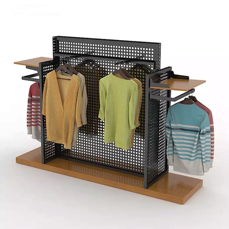 Freestanding pegboard clothing display