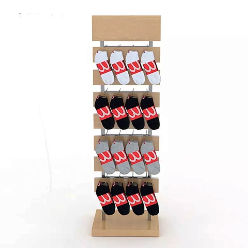 Free standing retail sock display rack