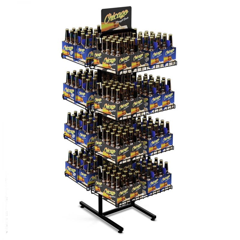 Free standing beverage display rack