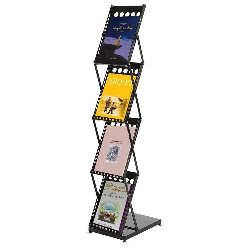 Factory supply 4 tiers folding magazine stand