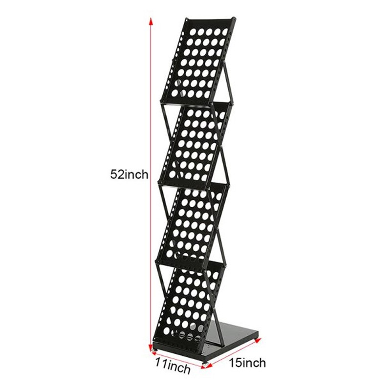 Factory supply 4 tiers folding magazine stand