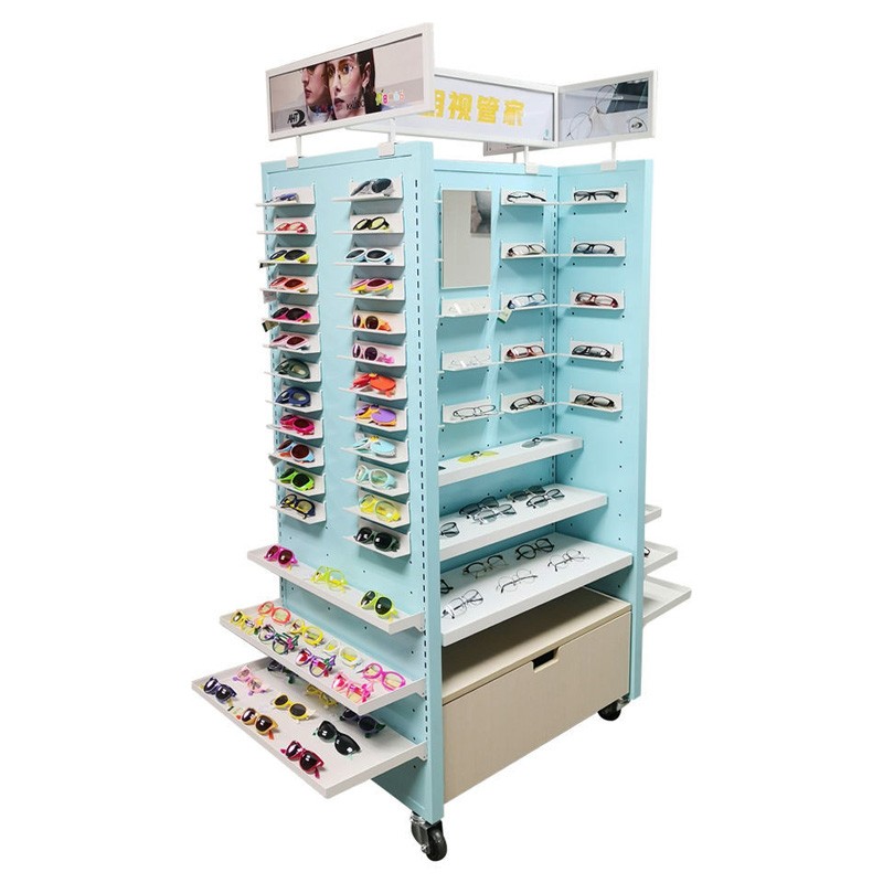 Floor stand eyeglass display cabinet