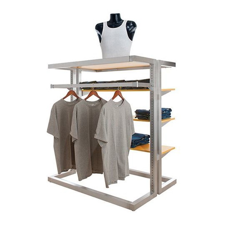 Custom clothing retail gondola display