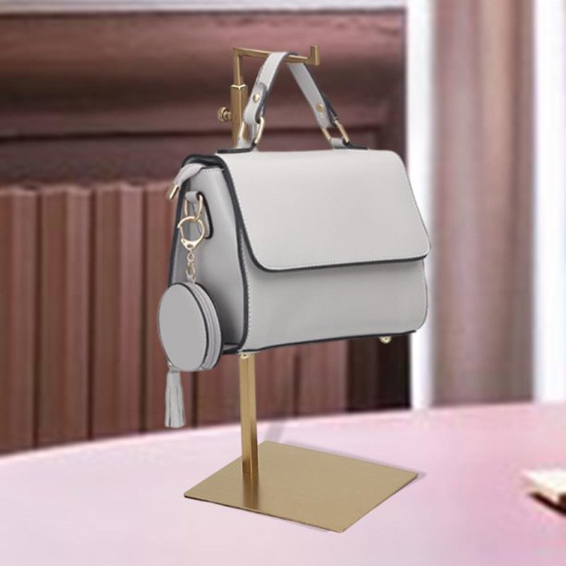 Tabletop adjustable handbag display stands