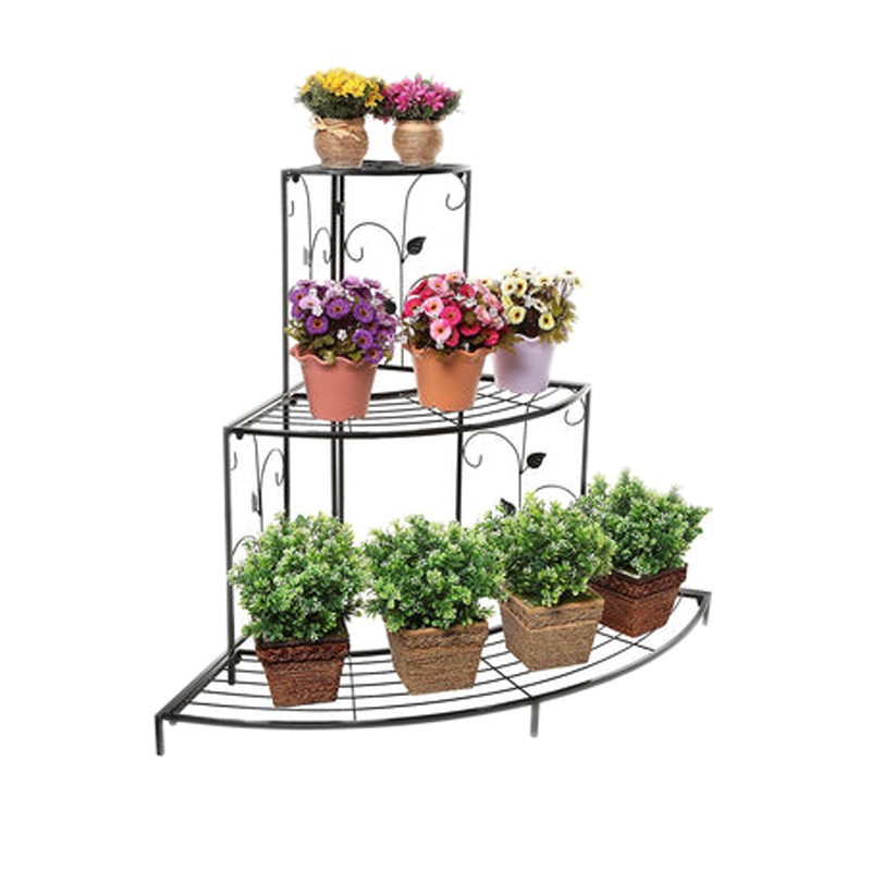 Black metal floral display stands