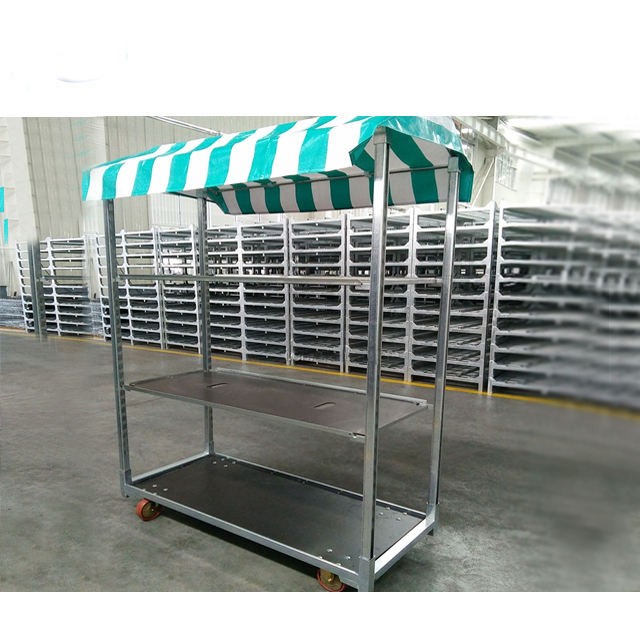 Garden galvanized metal flower cart trolle