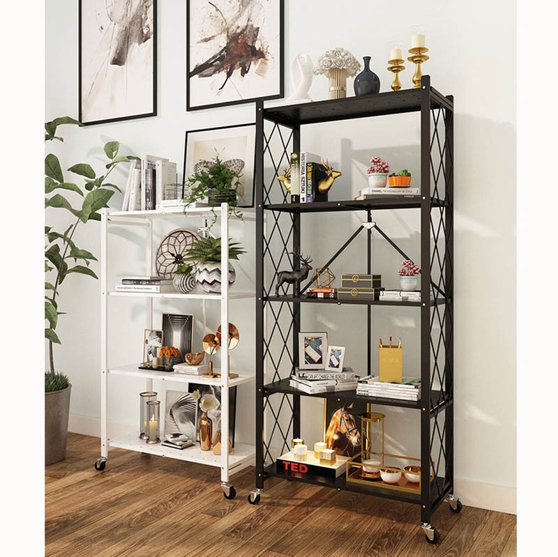 Multi purpose black kitchen shelving