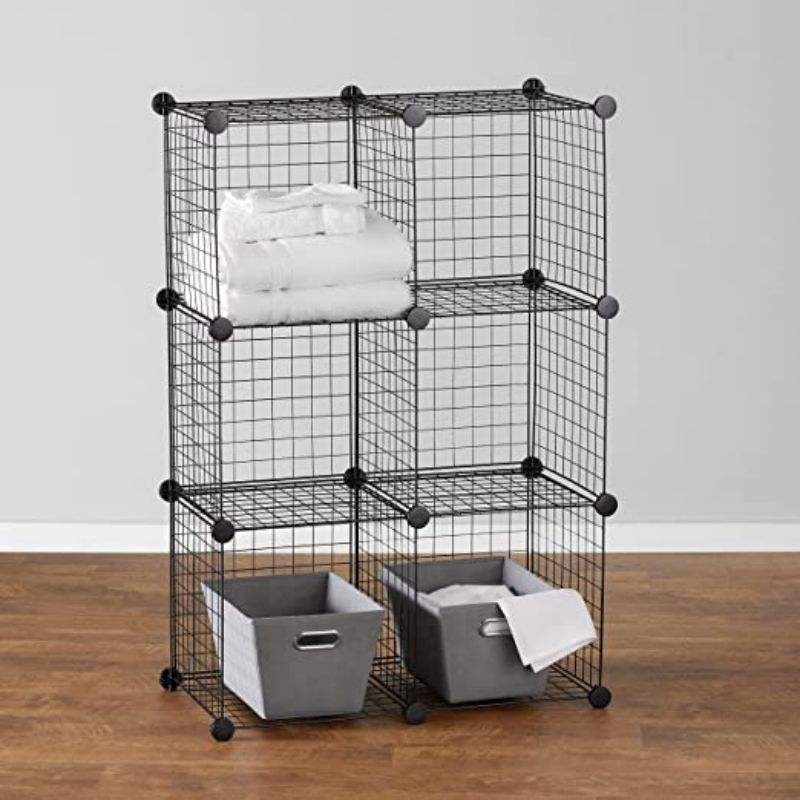 Custom metal grid cube storage