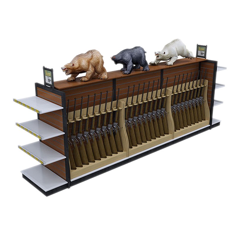 Commercial Wooden  gondola shelving for fishing tackle