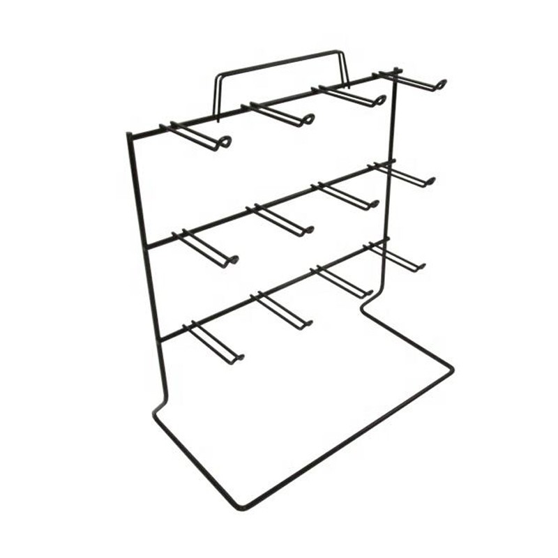 12 peg keychain wire countertop rack