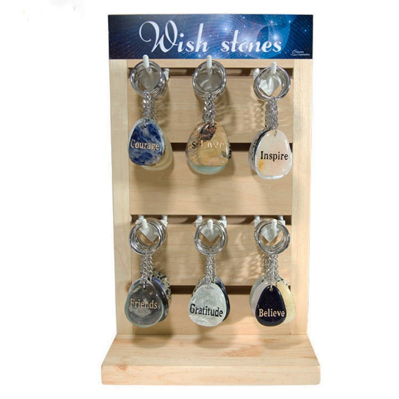 Countertop wooden keychain display stand