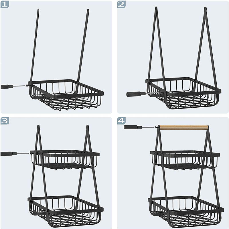 Two tires fruit display baskets