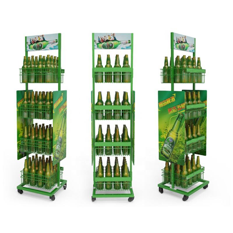 Free standing beer display racks