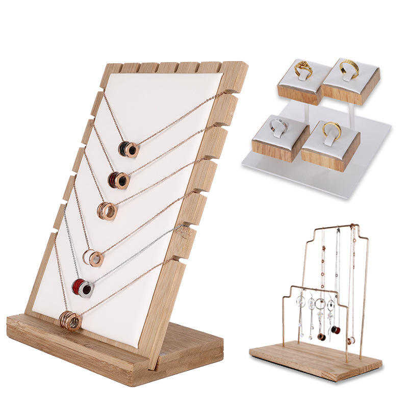 Nature wood necklace display holder