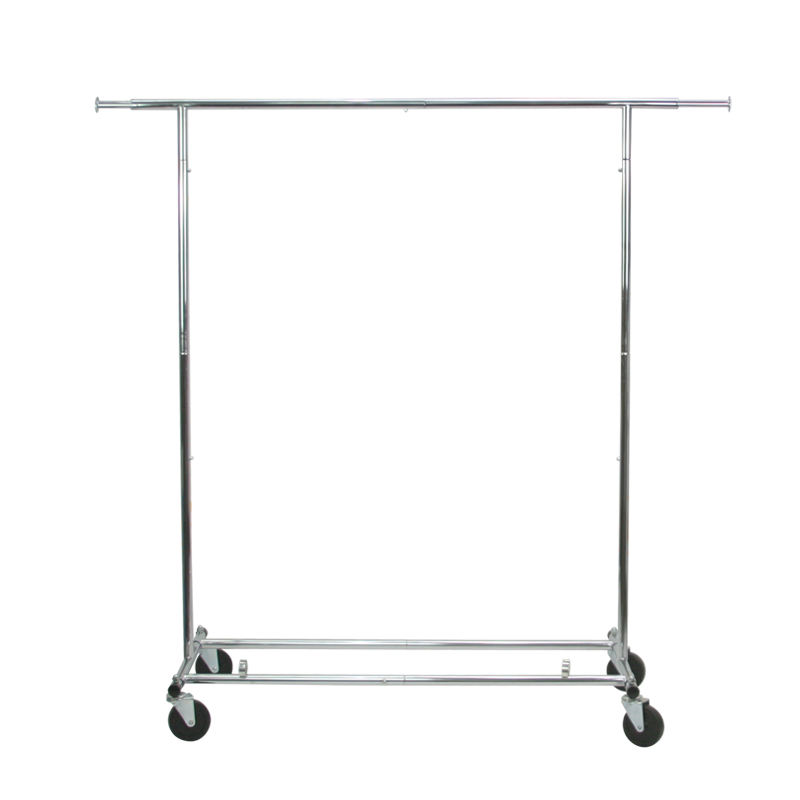 Foldable chrome clothing rail stand