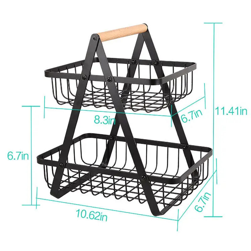  Tiered metal basket storage