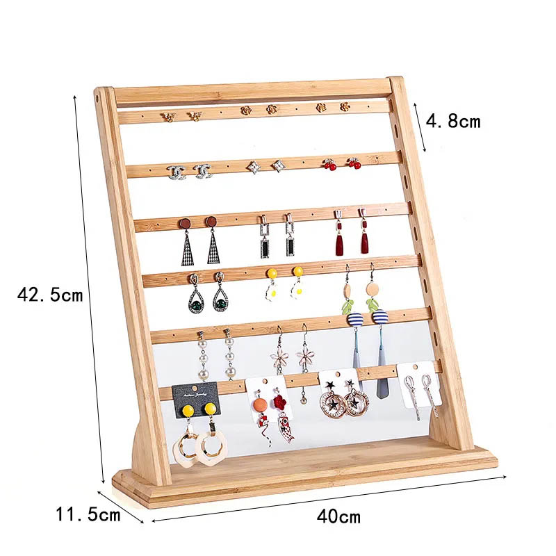 Countertop wooden earring display stand