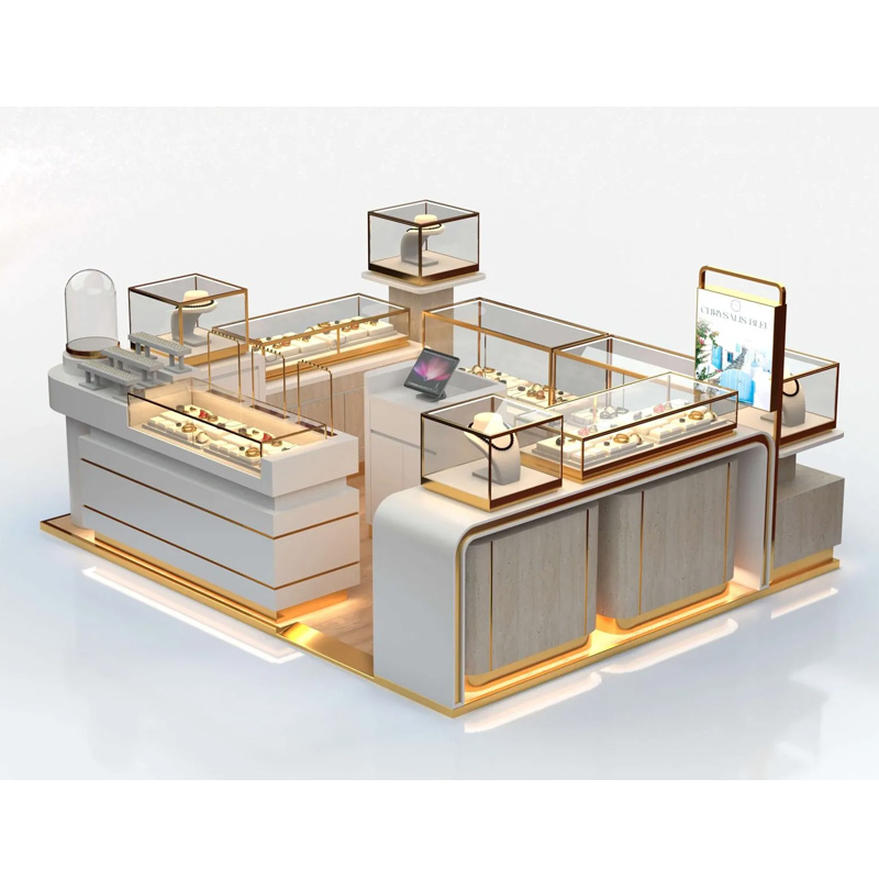 Modern glass jewelry showcase