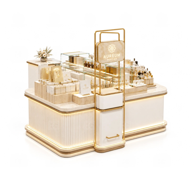 Luxury perfume kiosk with storage drawers Luxury perfume kiosk with storage drawers